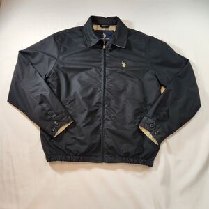 U.S. Polo Association Men’s Blue Jacket Coat Size Large Windbreaker Golf